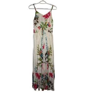 Anthropologie Me‎ 2 Magic tropical pleated beachy maxi dress womens medium fairy